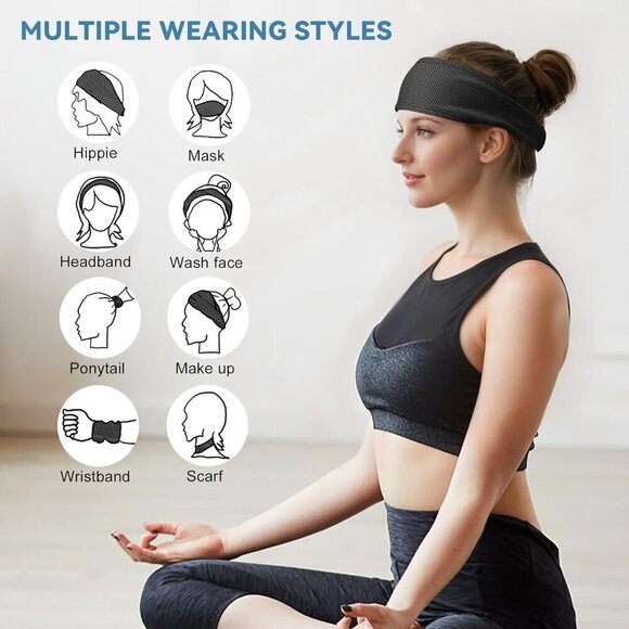 Moisture Wicking Non-Slip Sweatbands Women Running Yoga Gym Sports main image 6